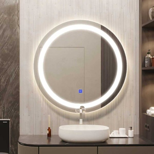 مرايا 60×60 سم أبيض وفضي